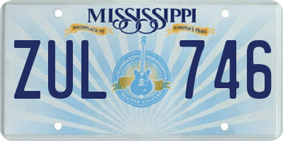 MS license plate ZUL746