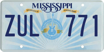 MS license plate ZUL771