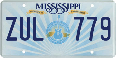 MS license plate ZUL779