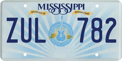 MS license plate ZUL782