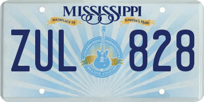 MS license plate ZUL828