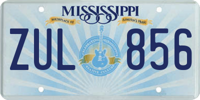 MS license plate ZUL856