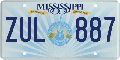 MS license plate ZUL887