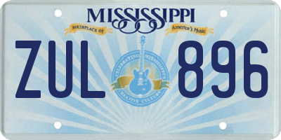 MS license plate ZUL896