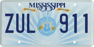 MS license plate ZUL911