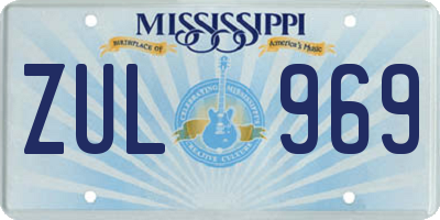 MS license plate ZUL969