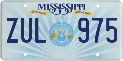 MS license plate ZUL975