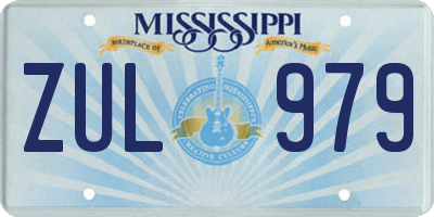 MS license plate ZUL979