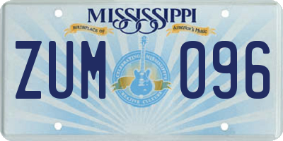 MS license plate ZUM096