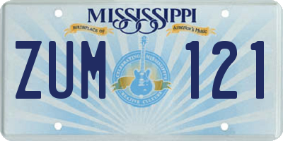 MS license plate ZUM121