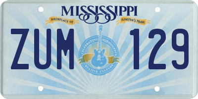 MS license plate ZUM129