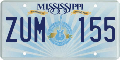 MS license plate ZUM155