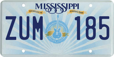 MS license plate ZUM185