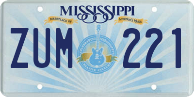 MS license plate ZUM221