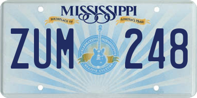 MS license plate ZUM248