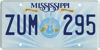 MS license plate ZUM295