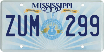 MS license plate ZUM299