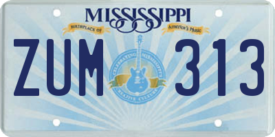 MS license plate ZUM313