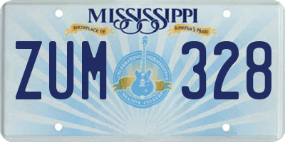 MS license plate ZUM328