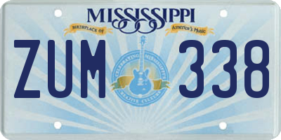 MS license plate ZUM338