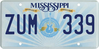 MS license plate ZUM339