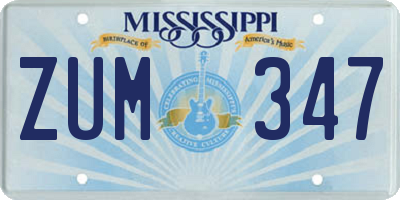 MS license plate ZUM347