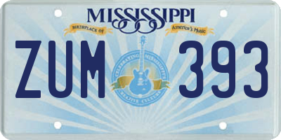 MS license plate ZUM393