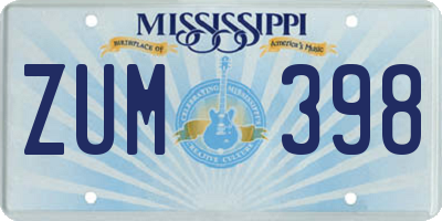 MS license plate ZUM398