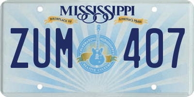 MS license plate ZUM407