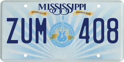 MS license plate ZUM408