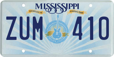 MS license plate ZUM410