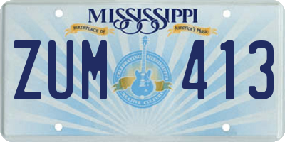 MS license plate ZUM413