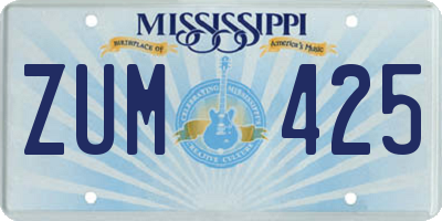 MS license plate ZUM425