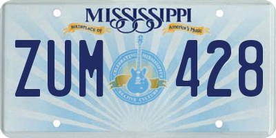 MS license plate ZUM428