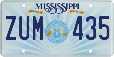 MS license plate ZUM435