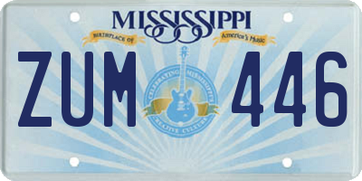 MS license plate ZUM446