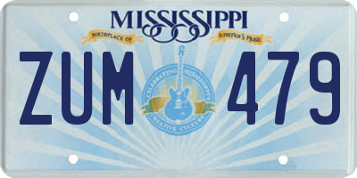 MS license plate ZUM479