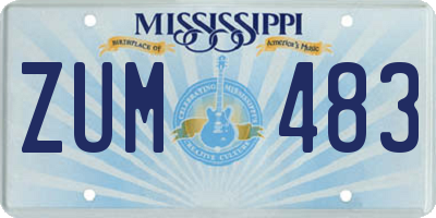 MS license plate ZUM483