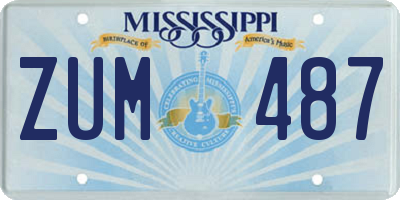 MS license plate ZUM487