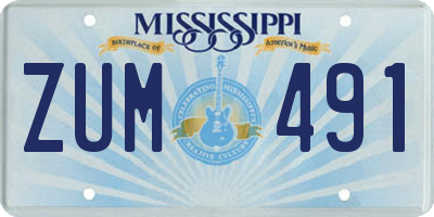 MS license plate ZUM491