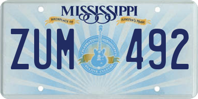 MS license plate ZUM492