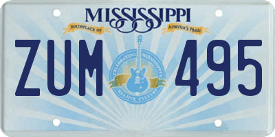 MS license plate ZUM495