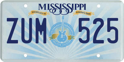 MS license plate ZUM525