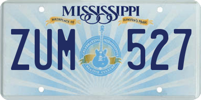 MS license plate ZUM527