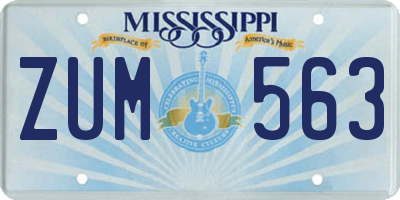 MS license plate ZUM563