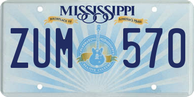 MS license plate ZUM570