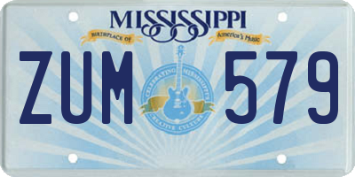 MS license plate ZUM579