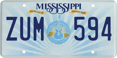 MS license plate ZUM594