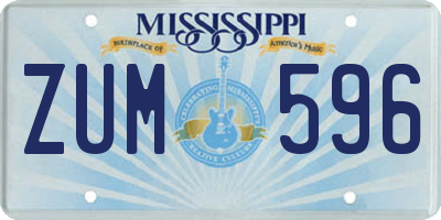 MS license plate ZUM596