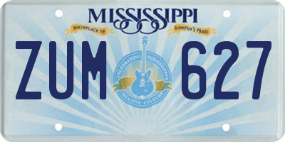 MS license plate ZUM627